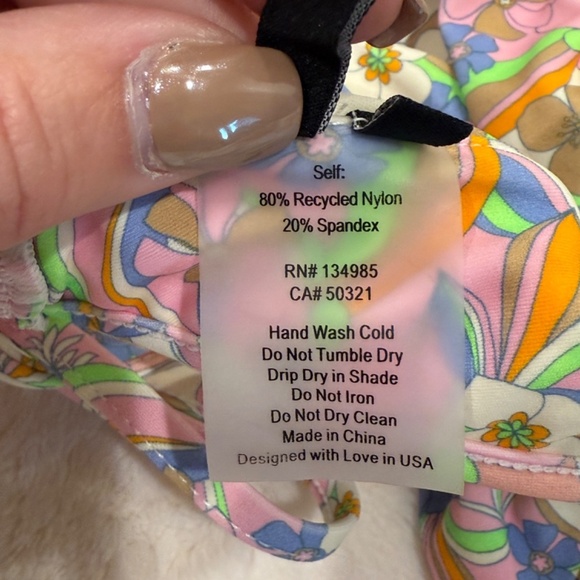 New! SET For Love & Lemons Devon Triangle High Waisted Bikini Set 31089 - Picture 13 of 14